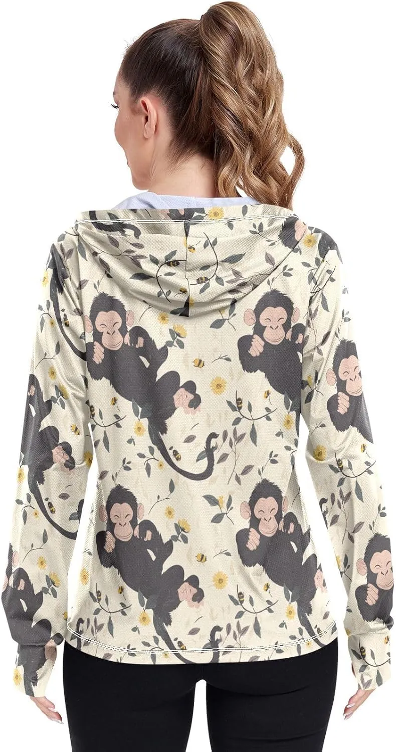 Hoodies Woman with Thumb Holes Plain t Shirts UPF 50  Protection Plain Sweatshirt Hiking Outdoor