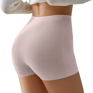 Ice Silk Seamless Slip Shorts for Women Under Dress,Womens Seamless Shaping Boyshorts (Purple,X-Large)