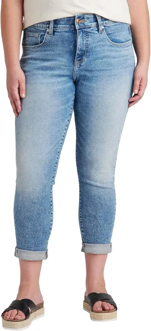 JAG Women's Plus Size Carter Mid Rise Girlfriend Jeans