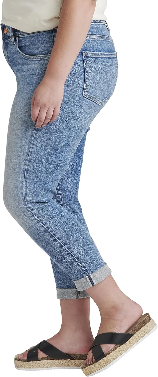 JAG Women's Plus Size Carter Mid Rise Girlfriend Jeans