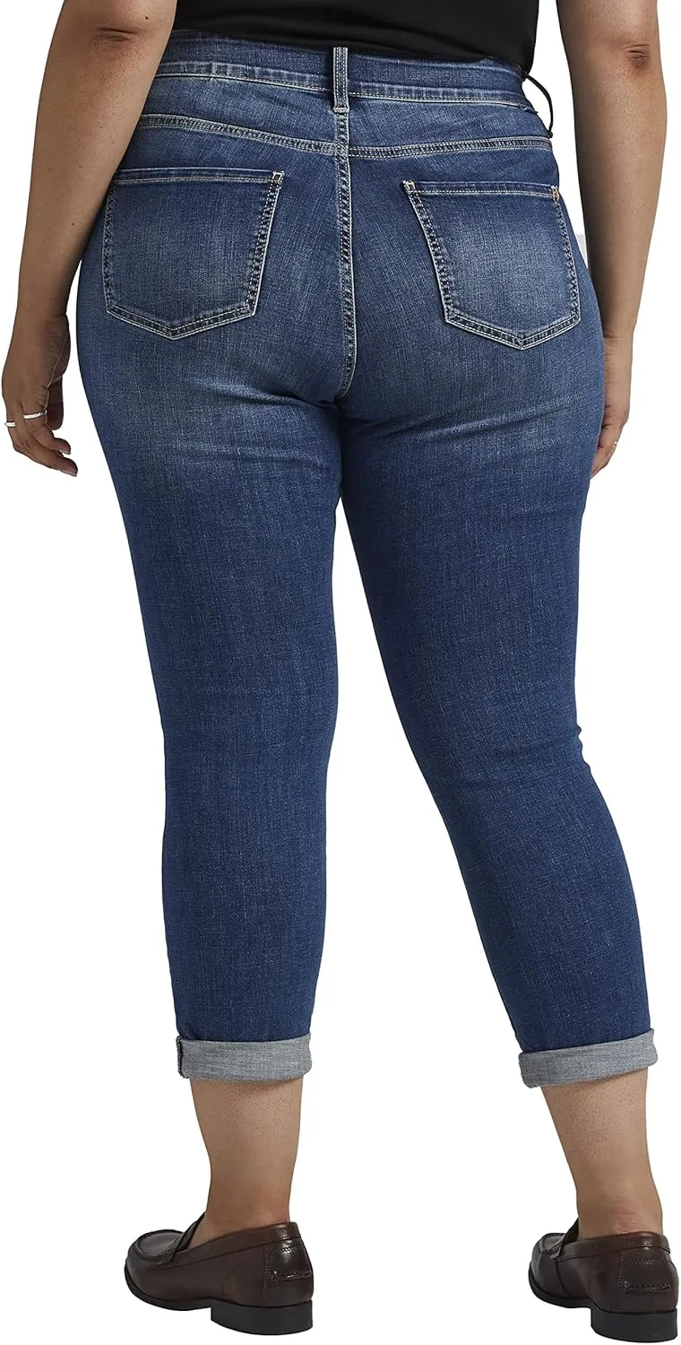 JAG Women's Plus Size Carter Mid Rise Girlfriend Jeans