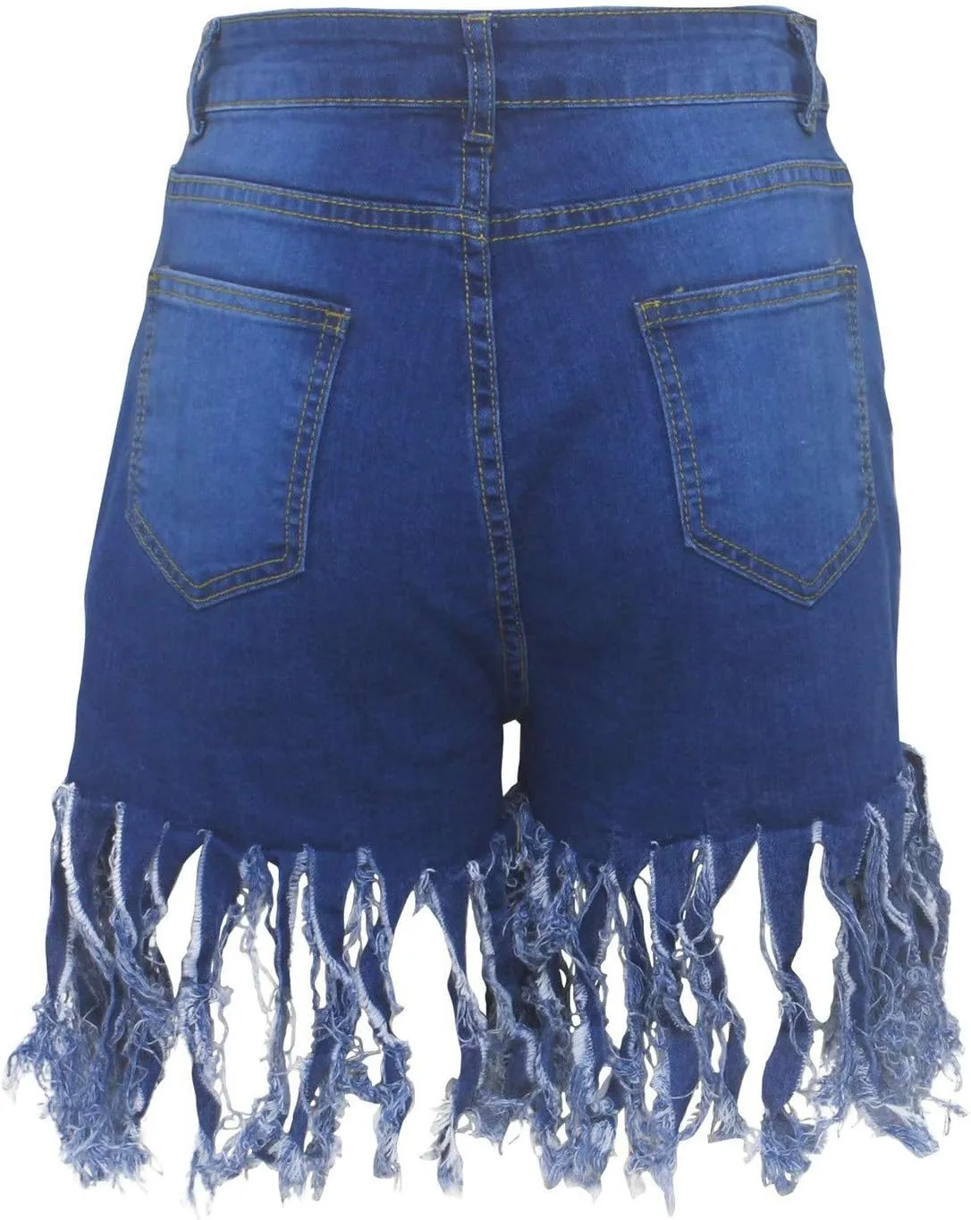 Jean Shorts for Women Juniors, Womens Casual Summer High Waisted Stretchy Frayed Raw Hem Tassels Denim Shorts