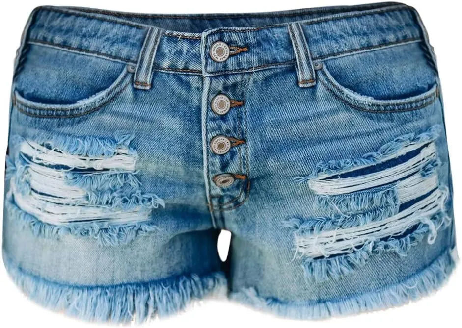 Jean Shorts Womens Distressed Ripped Jeanshorts 2024 Casual High Waist Denim Shorts Summer Jeans Denim Jean Shorts