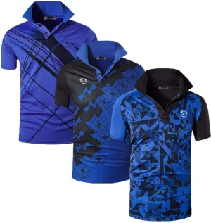 jeansian Men's 3 Packs Ourdoor Sport Quick Dry Polo T-Shirt Tee Tshirt Golf Tennis Bowling Fit LSL195