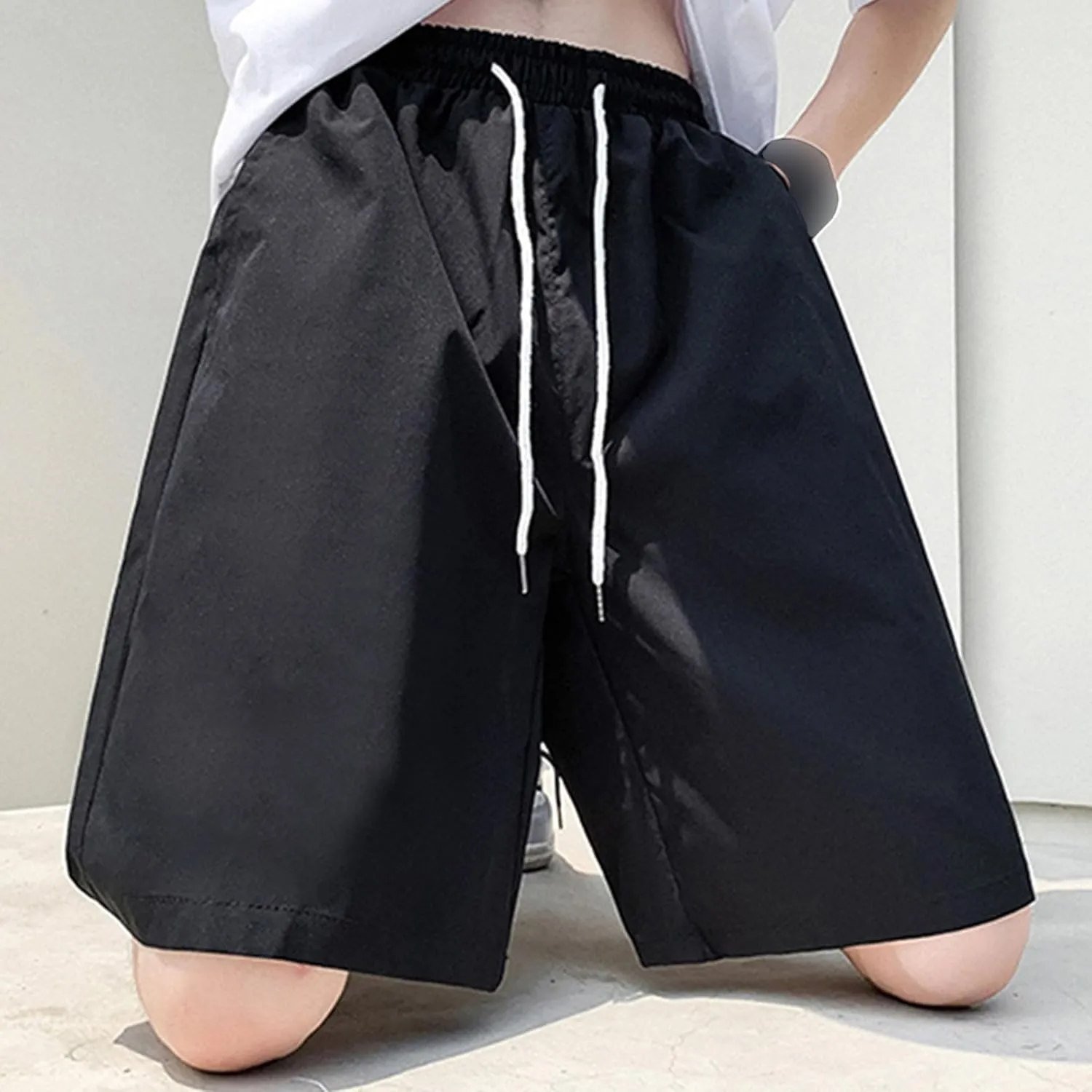 JEShifangjiusu Men's Running Solid Color Beach 5 Point Shorts Quick Dry Basketball Shorts Straight Casual Lightweight Shorts