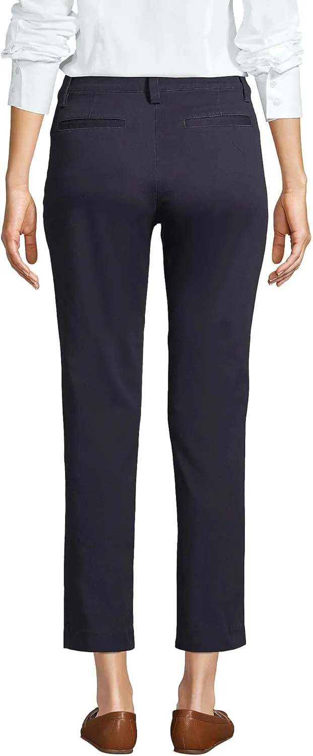 Lands' End Women's Regular Mid Rise Chino Crop Pants
