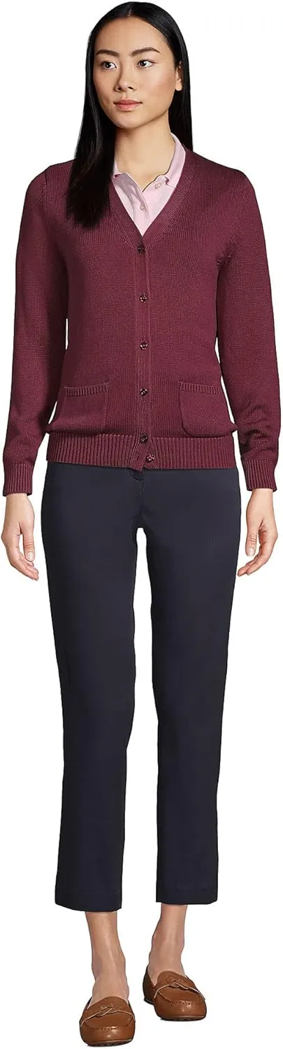 Lands' End Women's Regular Mid Rise Chino Crop Pants