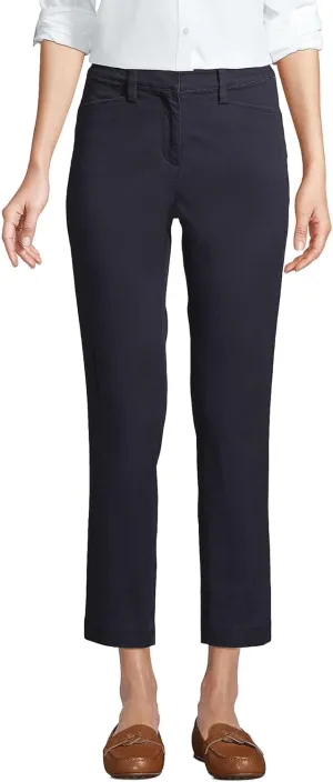 Lands' End Women's Regular Mid Rise Chino Crop Pants