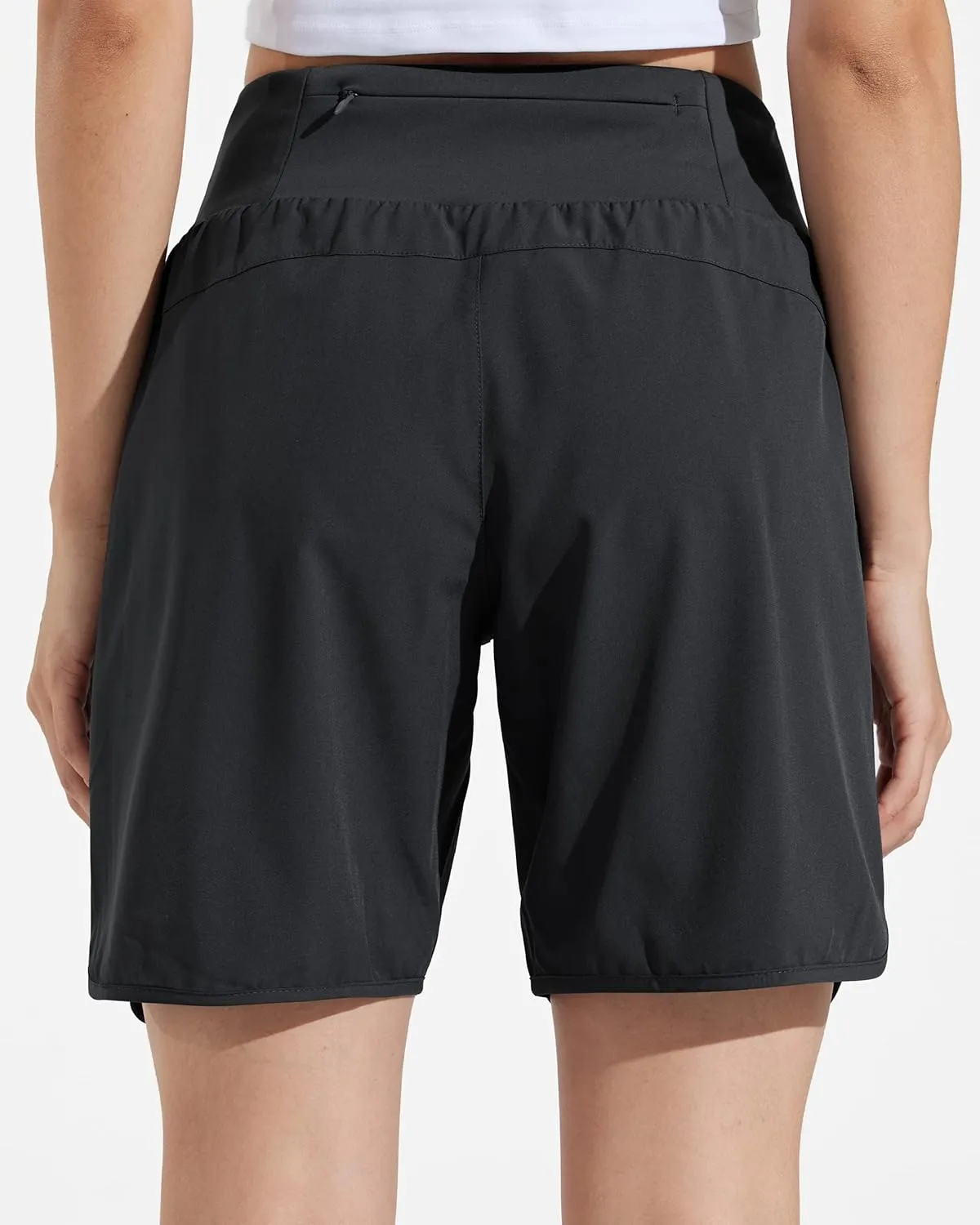Libin Women's 7" Athletic Running Long Shorts with Liner High Waist Quick Dry Gym Workout Sports Shorts with Zipper Pocketss