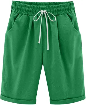 Long Shorts for Women Trendy Athletic Shorts for Women Plus Size Womens Solid Color Dress Pants Casual Pants Summer