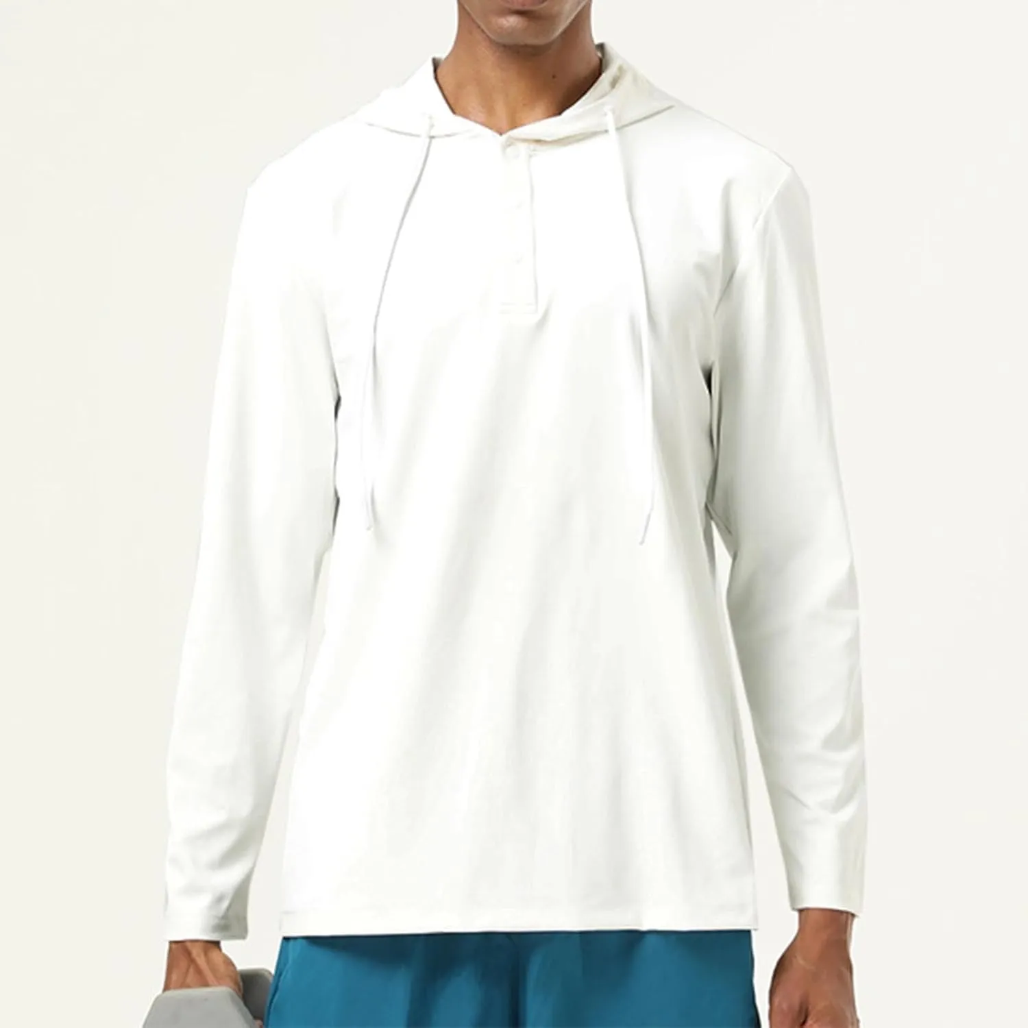 Long Sleeve Active Hoodie Lightweight Workout Upf 50  UV Sun Protection Hooded Fishing Sports Running Shirts for Men