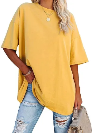 luwita Oversized T Shirts for Women Loose Fit Crewneck Short Sleeve Tops Summer Casual Blouse Y2K 2025 Basic Tees