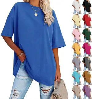 luwita Oversized T Shirts for Women Loose Fit Crewneck Short Sleeve Tops Summer Casual Blouse Y2K 2025 Basic Tees