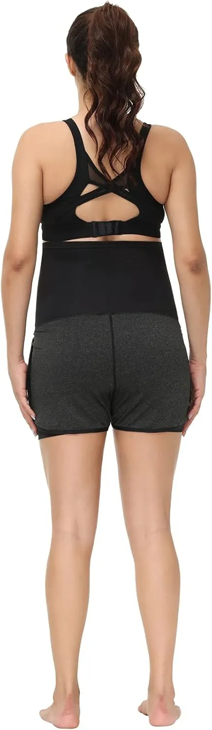 Maacie Maternity Active Shorts Workout Running High Waist 2 in 1 Quick-Drying Shorts