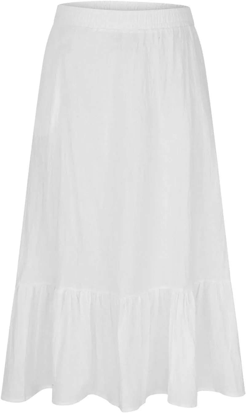 Maxi Skirts for Women Summer Tierd Flowy Long Skirts Elastic Waist Lightweight Solid Basic Boho Skirts with Pockets