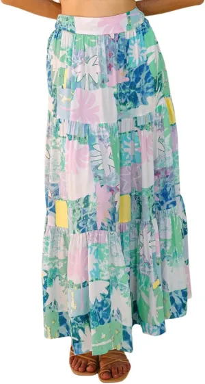 Maxi Skirts for Women Trendy Boho Flowy Tiered Pleated Skirt A-Line High Waisted Beach Skirt Cover Ups for Vacation