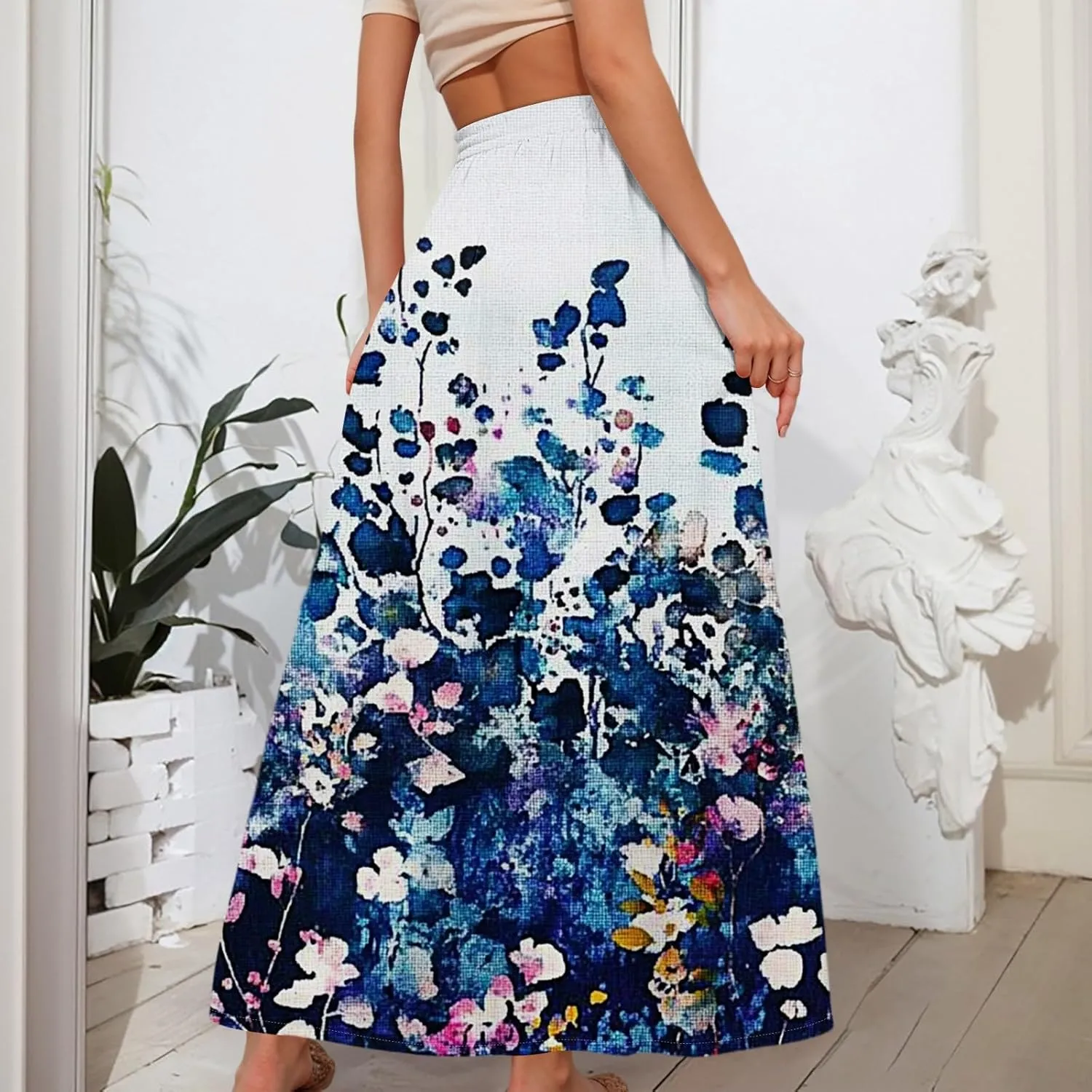 Maxi Women's Skirts, Summer Casual Elegantes Beach Vacation Womens Skirts