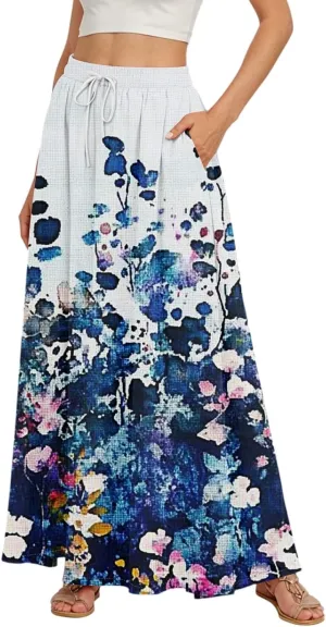 Maxi Women's Skirts, Summer Casual Elegantes Beach Vacation Womens Skirts