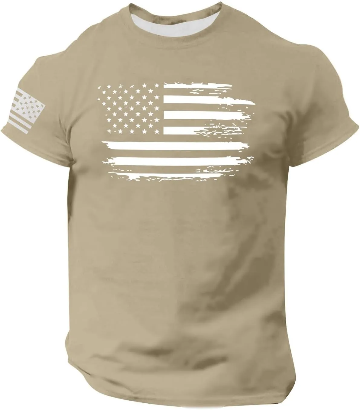 Men's American Flag Shirt Sleeve 1776 USA Graphic Dry Fit Cotton Comfortable T-Shirts Patriotic T Shirts