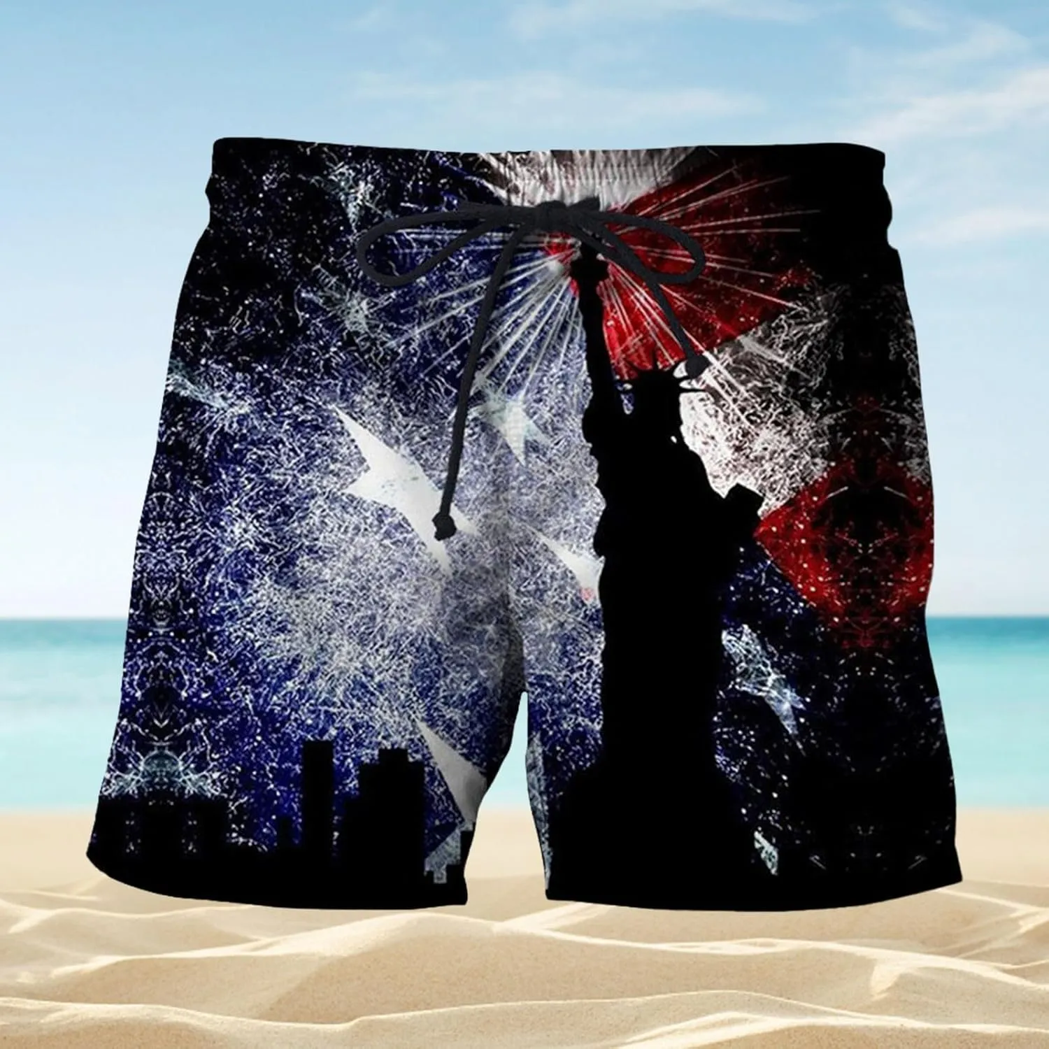 Men's Athletic Shorts Activewear Loose-Fit Breathable Running Workout Gym Shorts with Pockets 4th of July Beer Pants