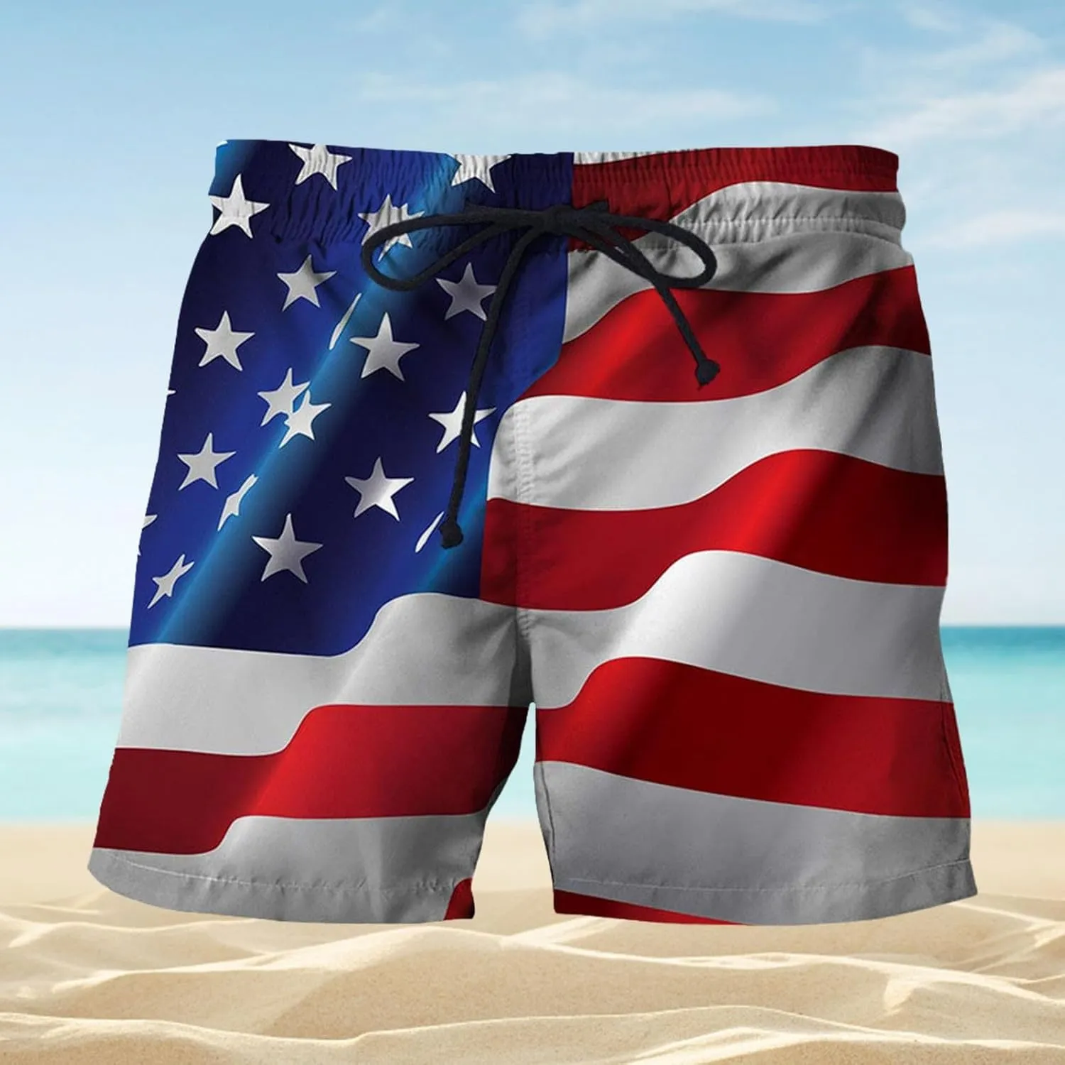 Men's Athletic Shorts Activewear Loose-Fit Breathable Running Workout Gym Shorts with Pockets 4th of July Beer Pants