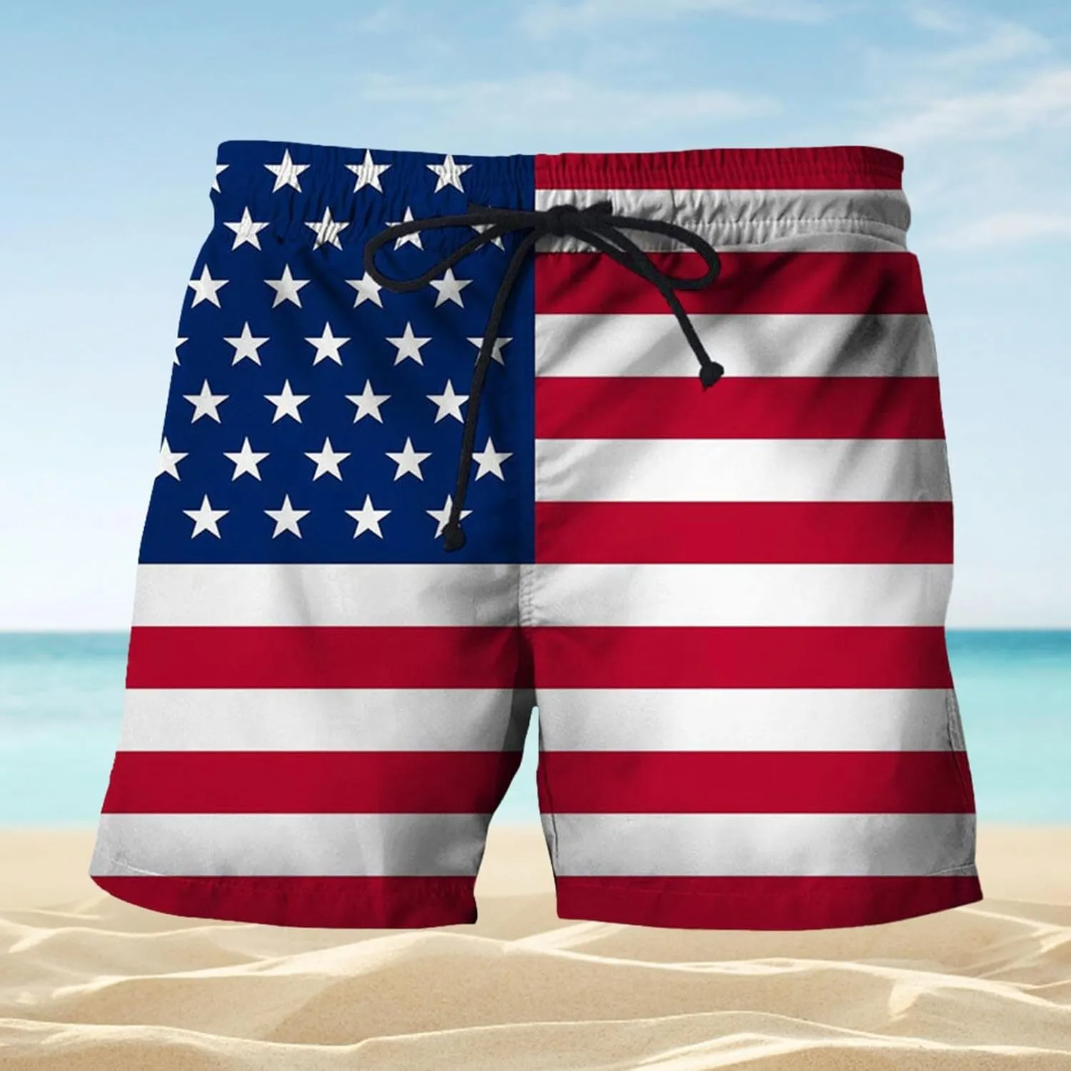 Men's Athletic Shorts Activewear Loose-Fit Breathable Running Workout Gym Shorts with Pockets 4th of July Beer Pants