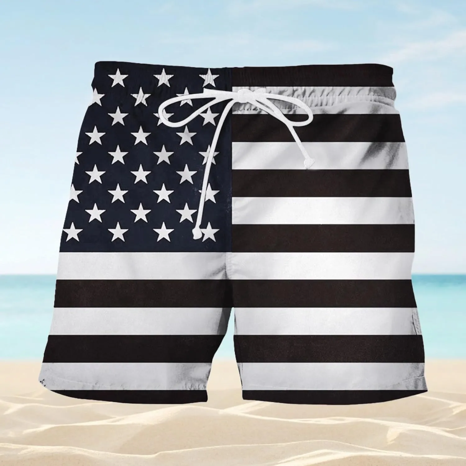 Men's Athletic Shorts Activewear Loose-Fit Breathable Running Workout Gym Shorts with Pockets 4th of July Beer Pants