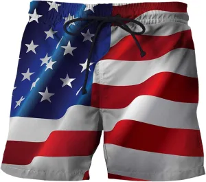 Men's Athletic Shorts Activewear Loose-Fit Breathable Running Workout Gym Shorts with Pockets 4th of July Beer Pants