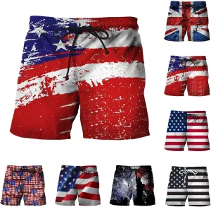 Men's Athletic Shorts Activewear Loose-Fit Breathable Running Workout Gym Shorts with Pockets 4th of July Beer Pants