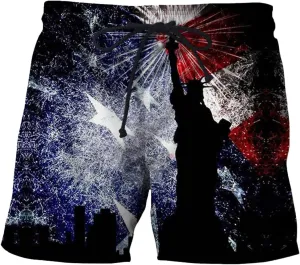 Men's Athletic Shorts Activewear Loose-Fit Breathable Running Workout Gym Shorts with Pockets 4th of July Beer Pants