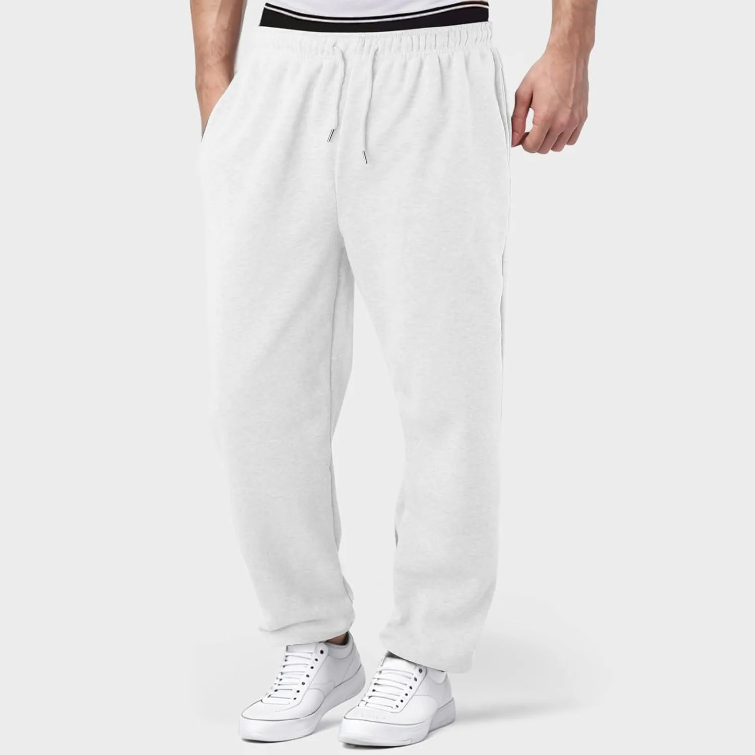 Men's Cargo Combat Work Pant Workwear Jogger Leisure Soft Sweatpants Loose Fit Open Hem Pant Long Pants