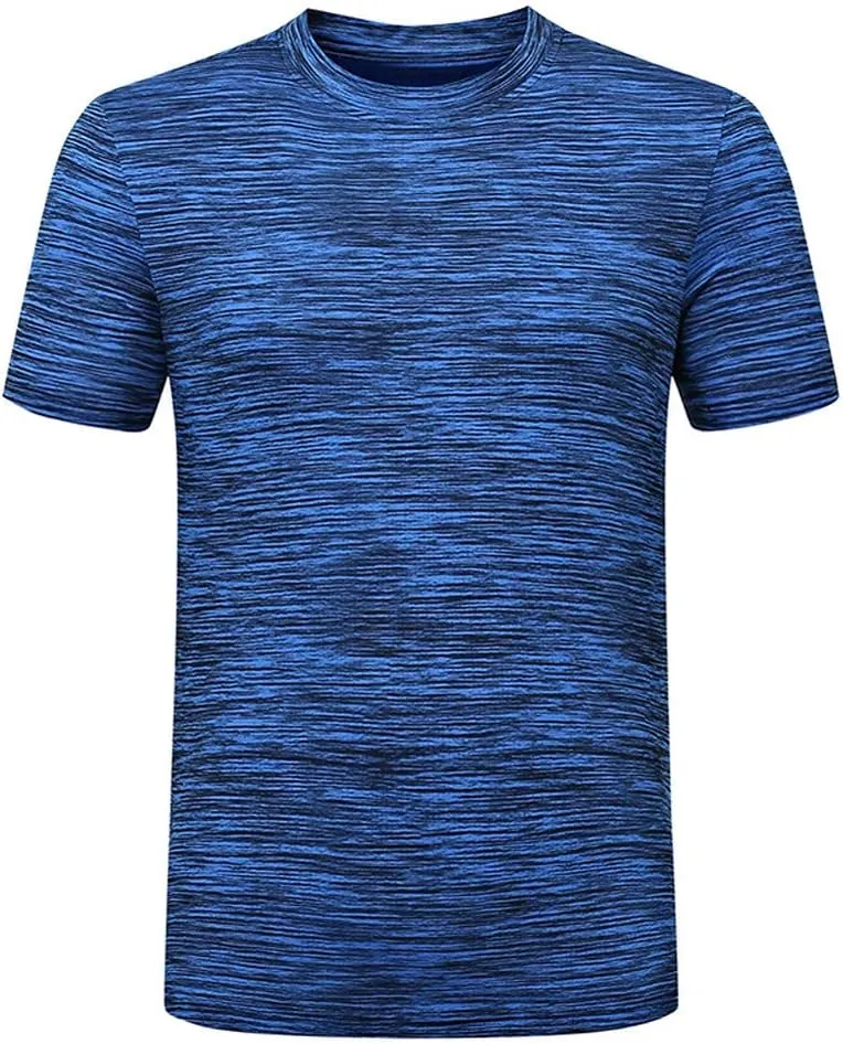 Men's Casual Crew Neck Sweatshirt Breathable Short Sleeve T Shirt Quick Dry Plain Performance Tee Workout Gym Activewear