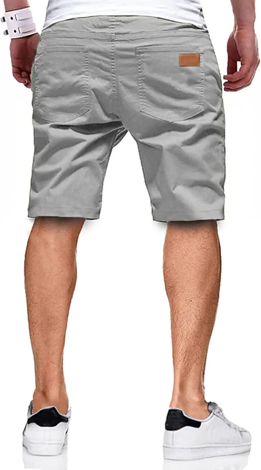 Mens Casual Flat Front Shorts Running Shorts for Men with Multi Pocket Athletic Shorts for Summer