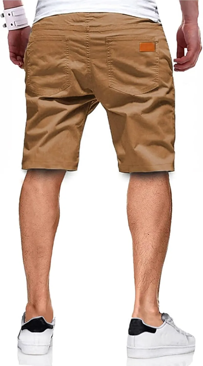 Mens Casual Flat Front Shorts Running Shorts for Men with Multi Pocket Athletic Shorts for Summer