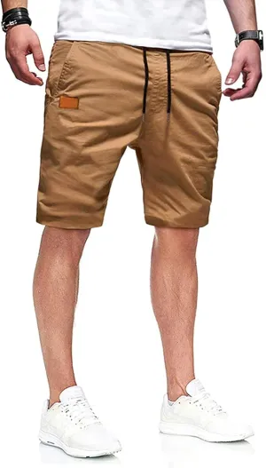 Mens Casual Flat Front Shorts Running Shorts for Men with Multi Pocket Athletic Shorts for Summer