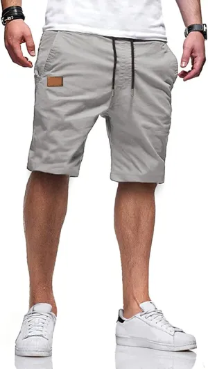 Mens Casual Flat Front Shorts Running Shorts for Men with Multi Pocket Athletic Shorts for Summer