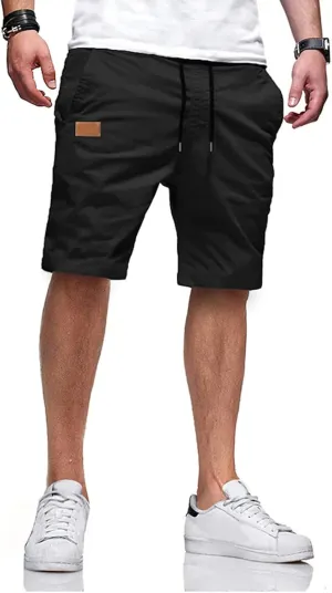 Mens Casual Flat Front Shorts Running Shorts for Men with Multi Pocket Athletic Shorts for Summer