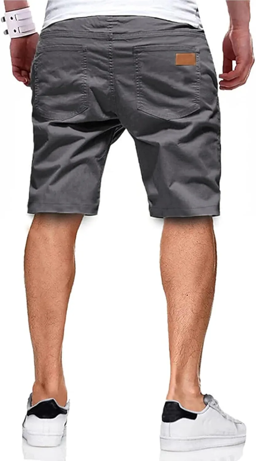 Mens Casual Flat Front Shorts Running Shorts for Men with Multi Pocket Athletic Shorts for Summer