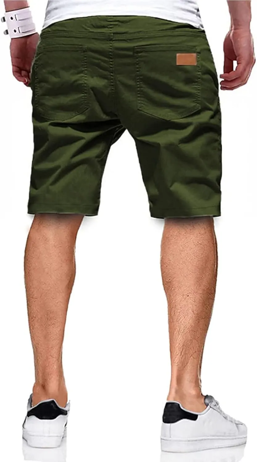 Mens Casual Flat Front Shorts Running Shorts for Men with Multi Pocket Athletic Shorts for Summer