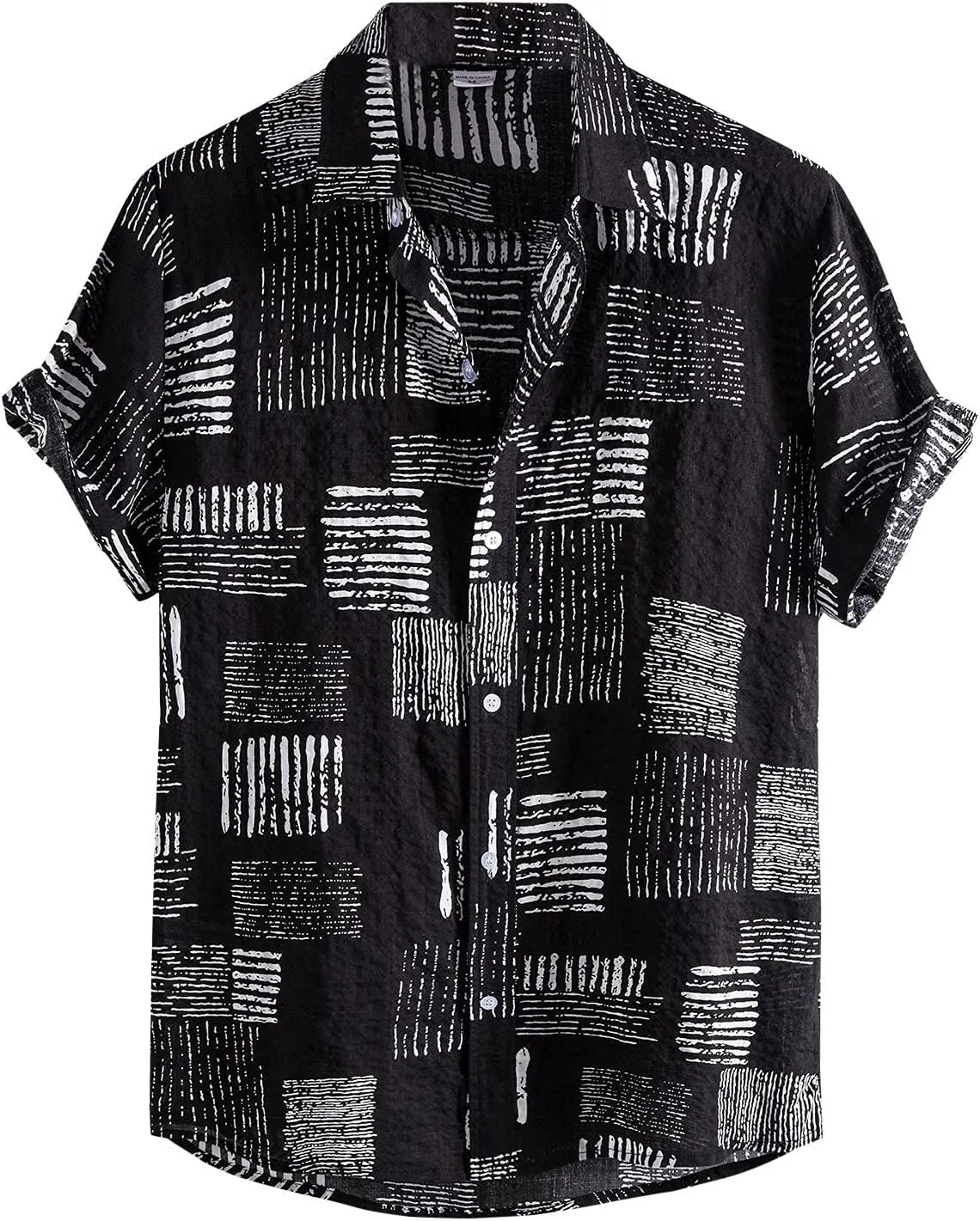 Men's Classic Short Sleeve Polo Shirt Button Down Lapel Collar Casual Summer Slim Fit T-Shirts Polka Dots Tops Beach Tees
