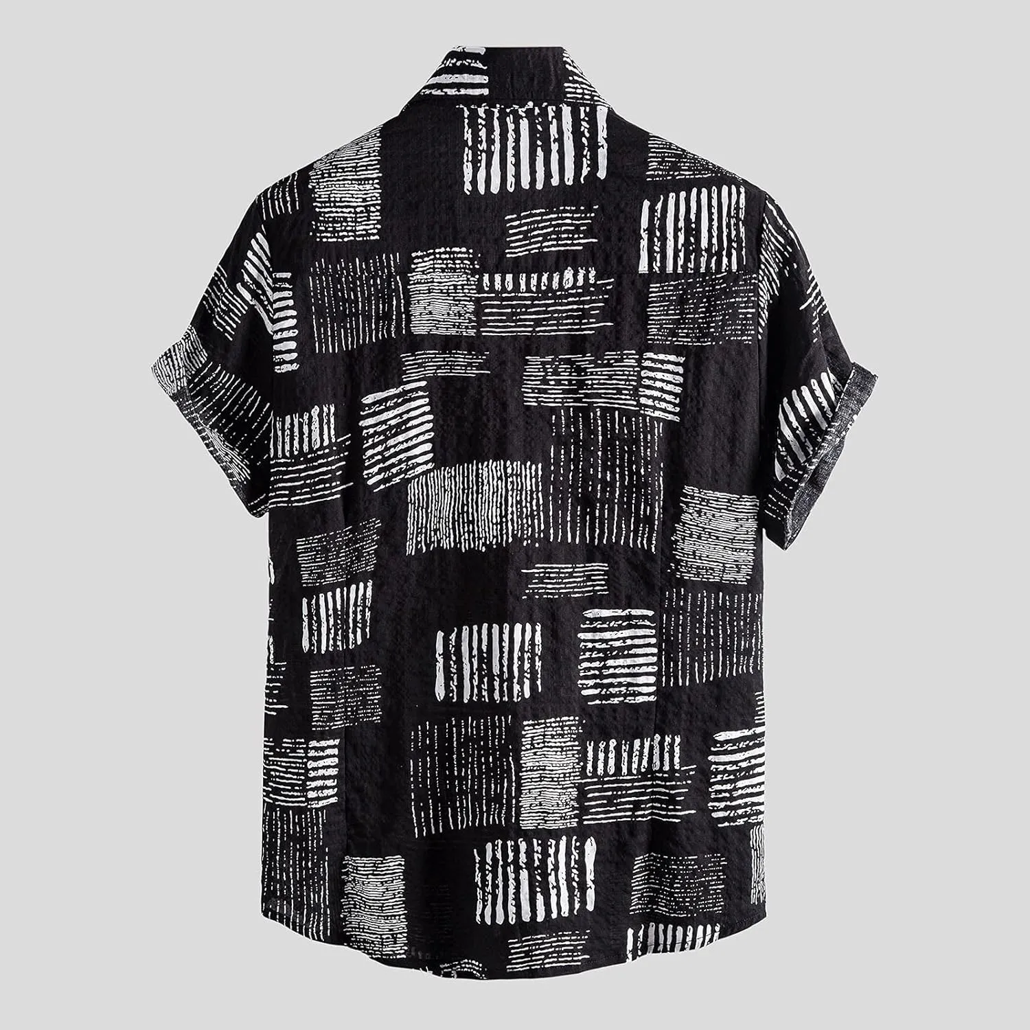 Men's Classic Short Sleeve Polo Shirt Button Down Lapel Collar Casual Summer Slim Fit T-Shirts Polka Dots Tops Beach Tees