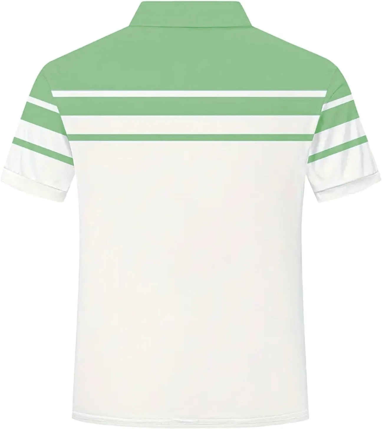 Mens Classic Striped Golf Shirt Moisture Wicking Quick Dry Slim Fit T-Shirts Performance Sport Short Sleeve Collared