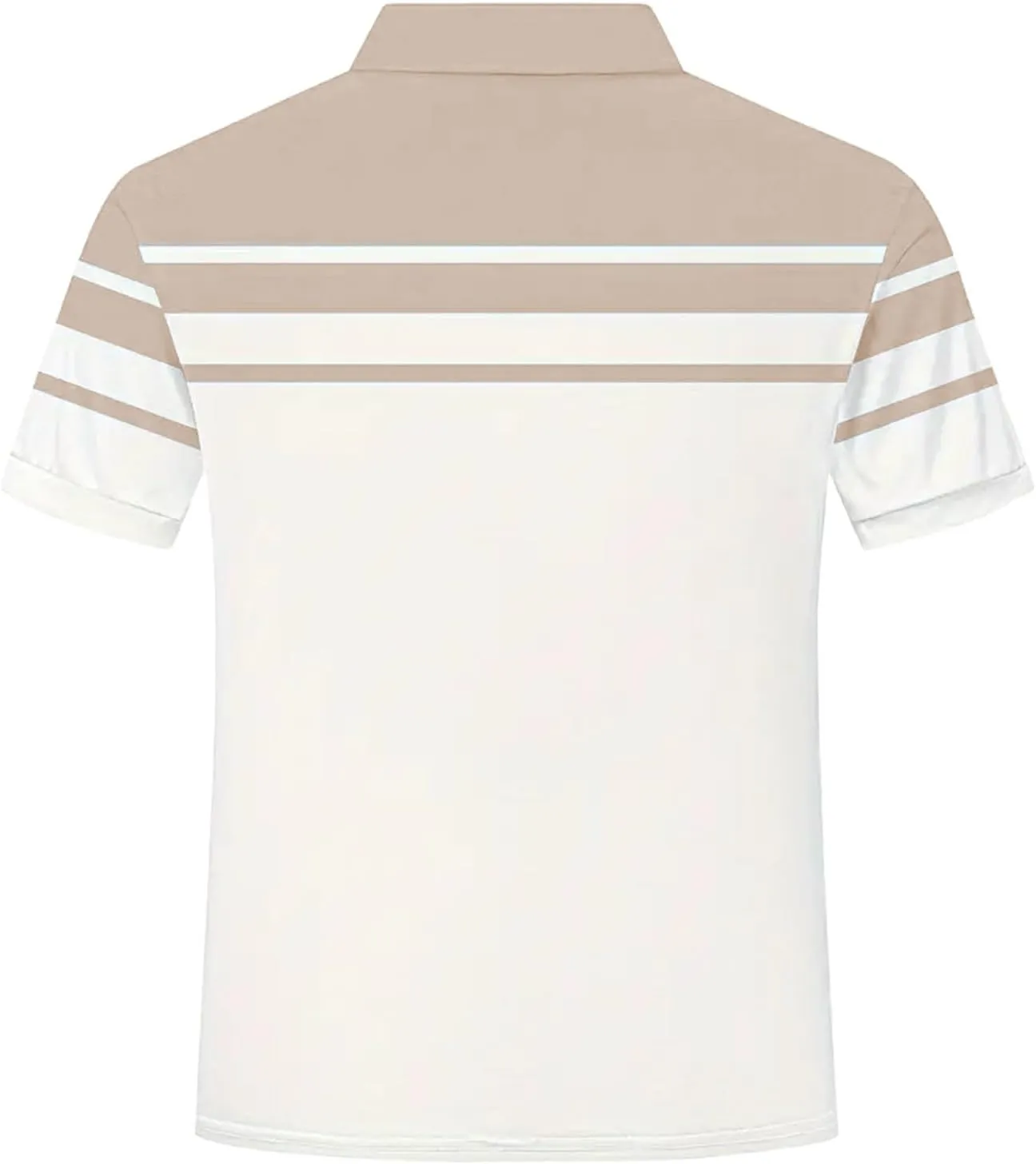Mens Classic Striped Golf Shirt Moisture Wicking Quick Dry Slim Fit T-Shirts Performance Sport Short Sleeve Collared