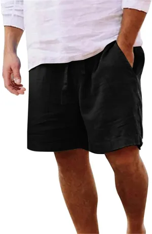 Men's Cotton and Linen Casual Shorts Quick Dry Spring and Summer Cotton Linen Loose Plus Size Summer Beach Shorts