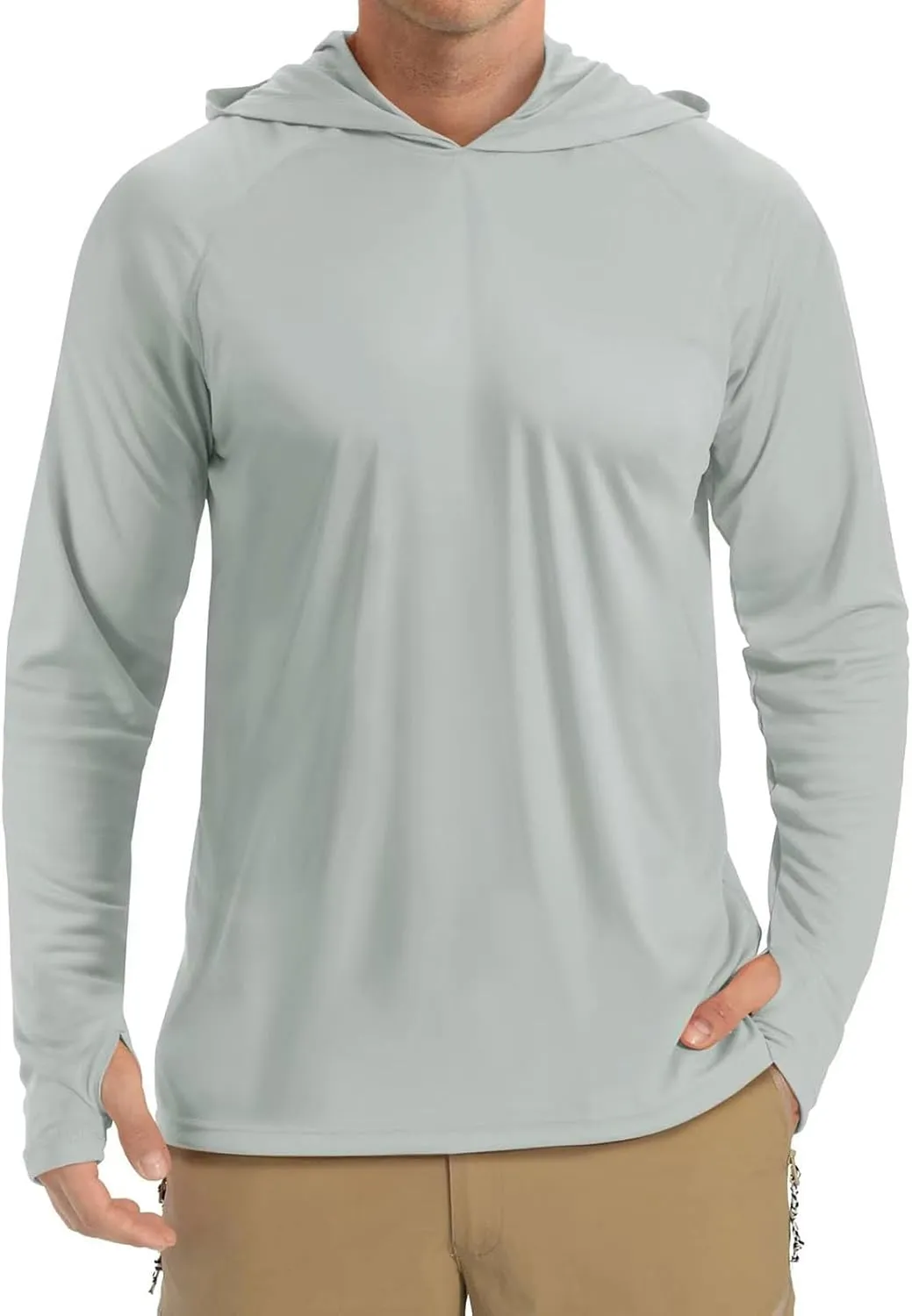Mens Hooded Outdoor Athletic Tops Sun-Proof Fishing Shirts Dry Fit Gym Running Workout Pullover Casual T-Shirts