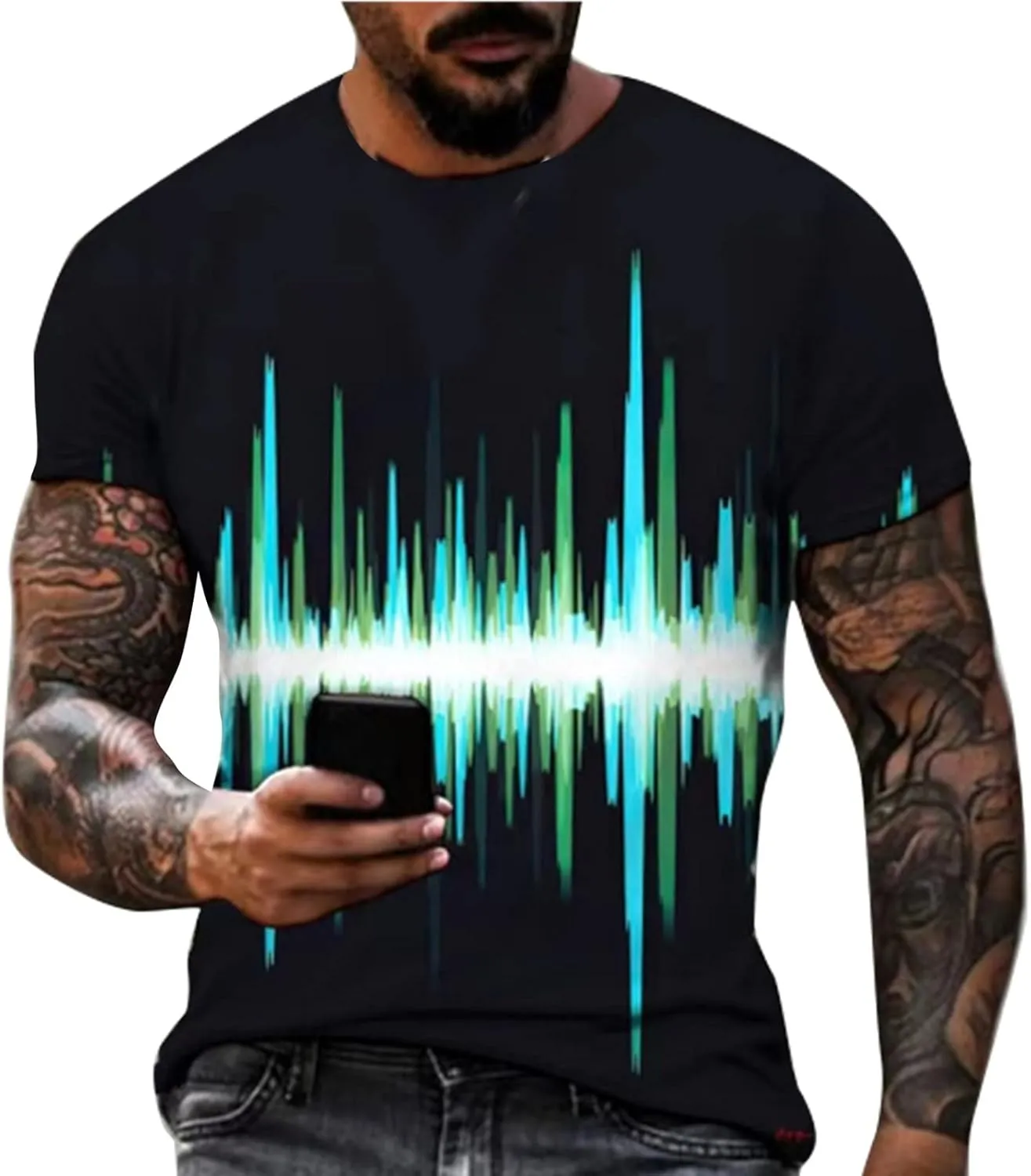 Mens Personalised Graphic Tees T-Shirt Short Sleeve Printed Summer Round Neck Top Casual Sweatshirt