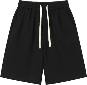 Men's Plus Size Shorts Casual Summer Shorts Drawstring Elastic Waist Shorts Loose Fit Workout Shorts Comfy Gym Shorts