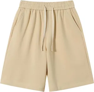 Men's Plus Size Shorts Casual Summer Shorts Drawstring Elastic Waist Shorts Loose Fit Workout Shorts Comfy Gym Shorts