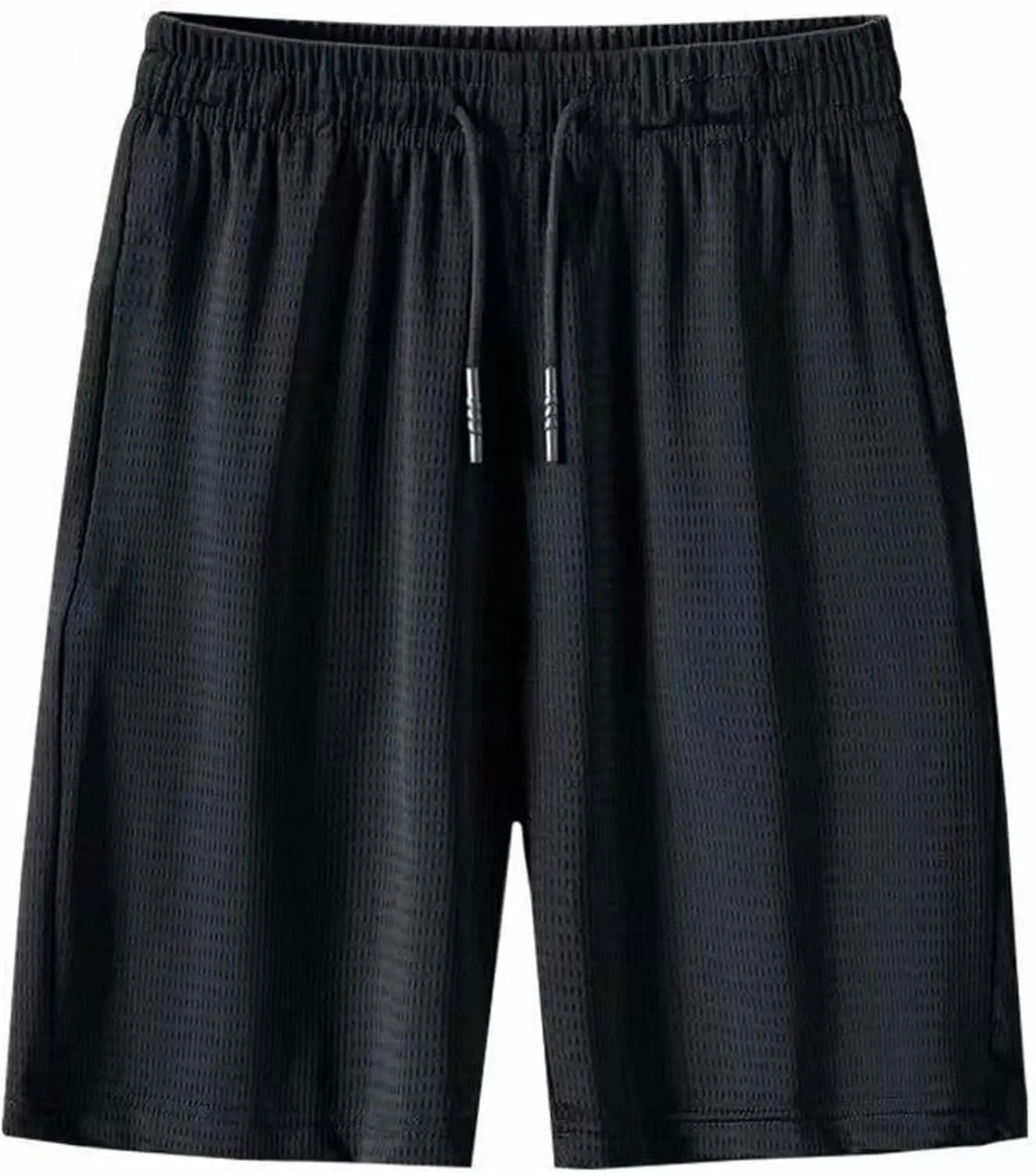 Men's Running Athletic Workout Gym Shorts Breathable Lightweight Quick Dry Mesh Capris Lounge Pants with Pockets