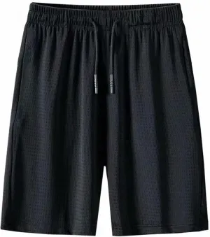 Men's Running Athletic Workout Gym Shorts Breathable Lightweight Quick Dry Mesh Capris Lounge Pants with Pockets